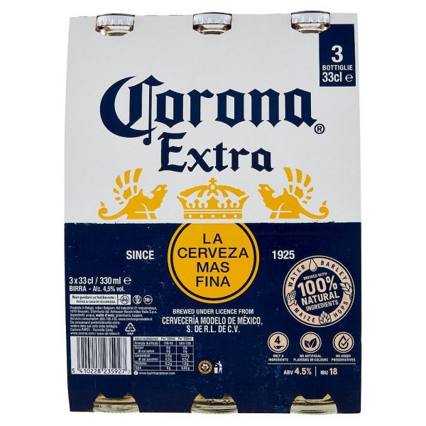 Birra Corona Extra Bottiglia 33 cl X 3 pz (8 confezioni)