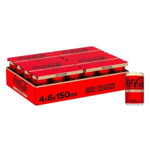 Coca Cola Mini Lattina Zero zuccheri e zero Caffeina 15 cl X 6 pz (4 confezioni)